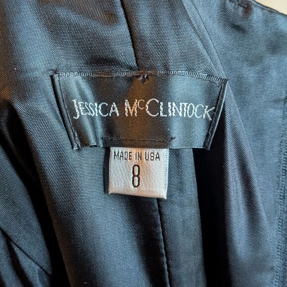 Jessica McClintock Black Strapless Midi Dress - Picture 8 of 10